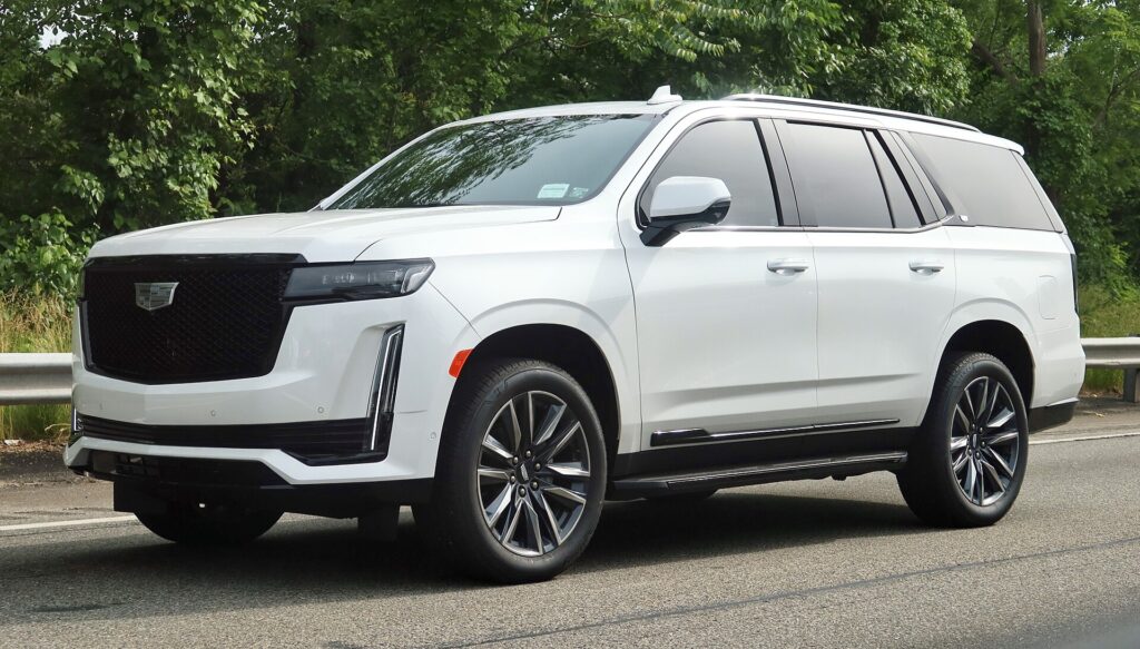 White Cadillac Escalade ESV SUV