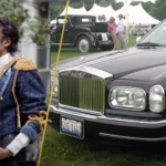 Michael Jackson at the White House in 1984 beside a black Rolls-Royce Silver Seraph