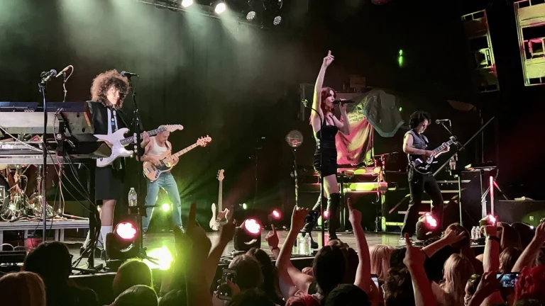 MUNA performing on stage at First Avenue in Minneapolis in 2022