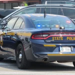 New York State Police Troop G Dodge Charger patrol car, rear view