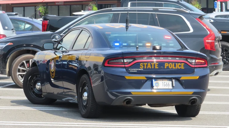 New York State Police Troop G Dodge Charger patrol car, rear view