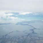 Aerial view of the Overseas Highway (U.S. 1) running through the Florida Keys