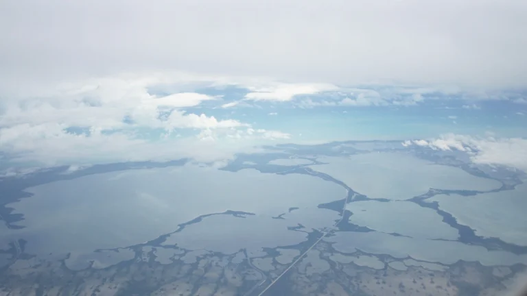 Aerial view of the Overseas Highway (U.S. 1) running through the Florida Keys