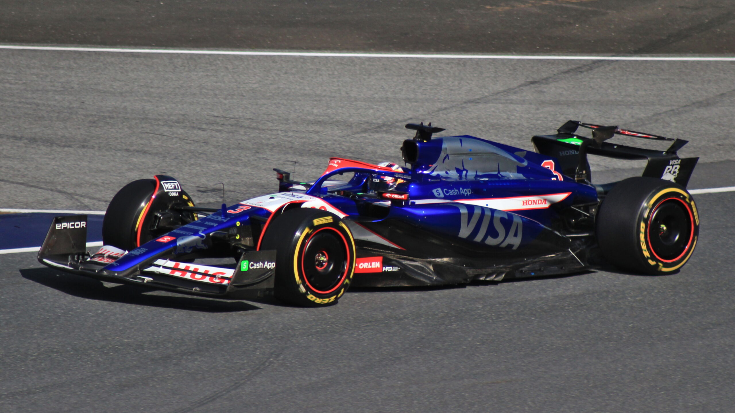 Daniel Ricciardo driving the No. 3 RB VCARB01 at the 2024 Austrian Grand Prix