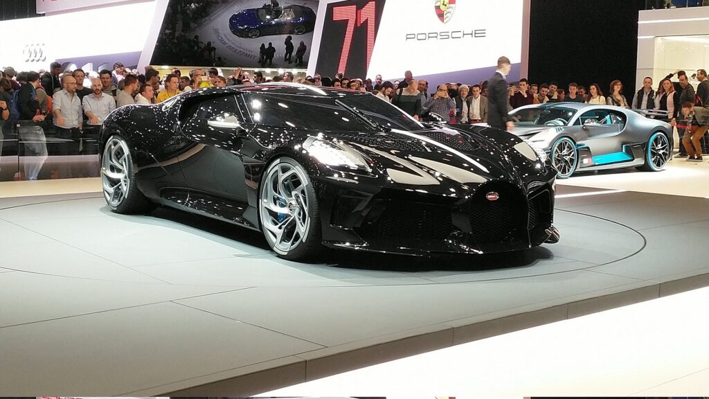 Bugatti La Voiture Noire one-off on the 2019 Geneva Motor Show stand
