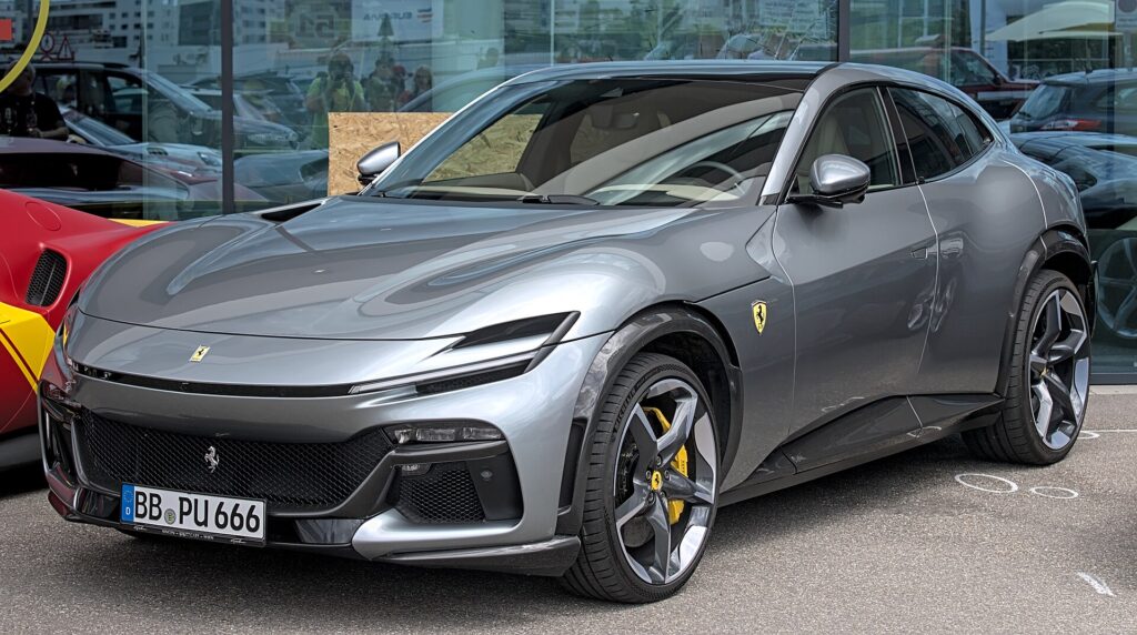 Gray Ferrari Purosangue four-door SUV