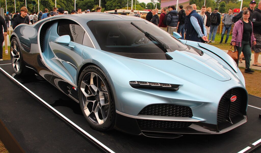 Light blue Bugatti Tourbillon on display