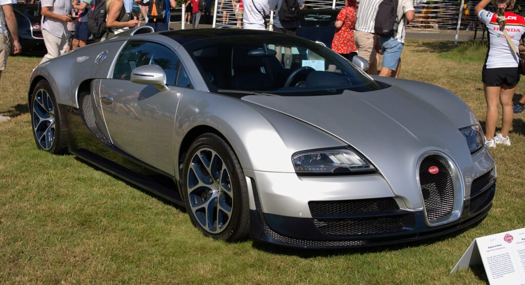 Silver Bugatti Veyron Grand Sport Vitesse at the Festival of Speed