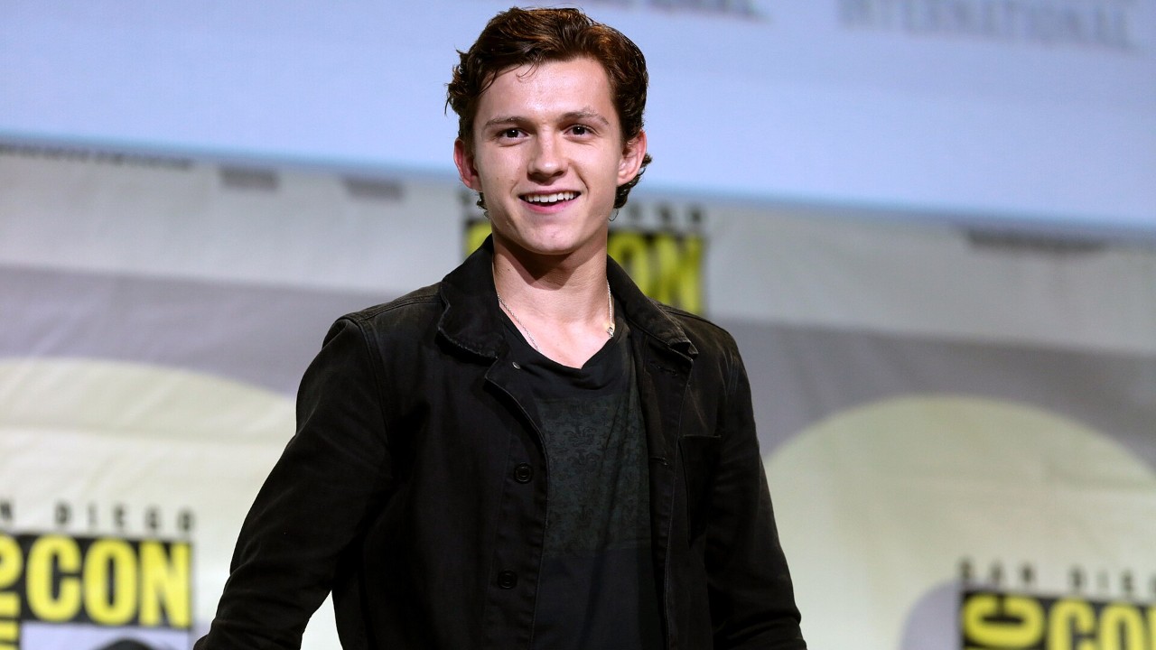 Tom Holland speaking on stage at San Diego Comic-Con 2016