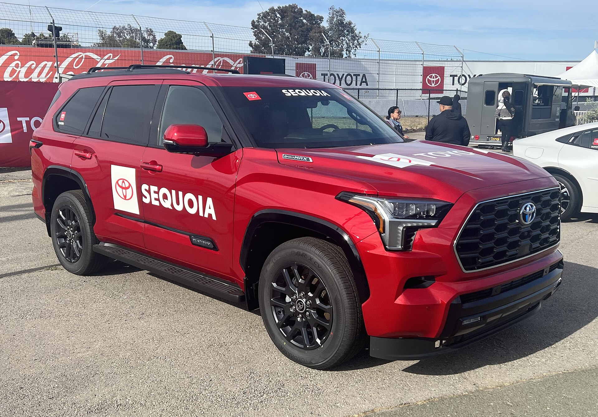 Red 2023 Toyota Sequoia parked at a racetrack, file photo