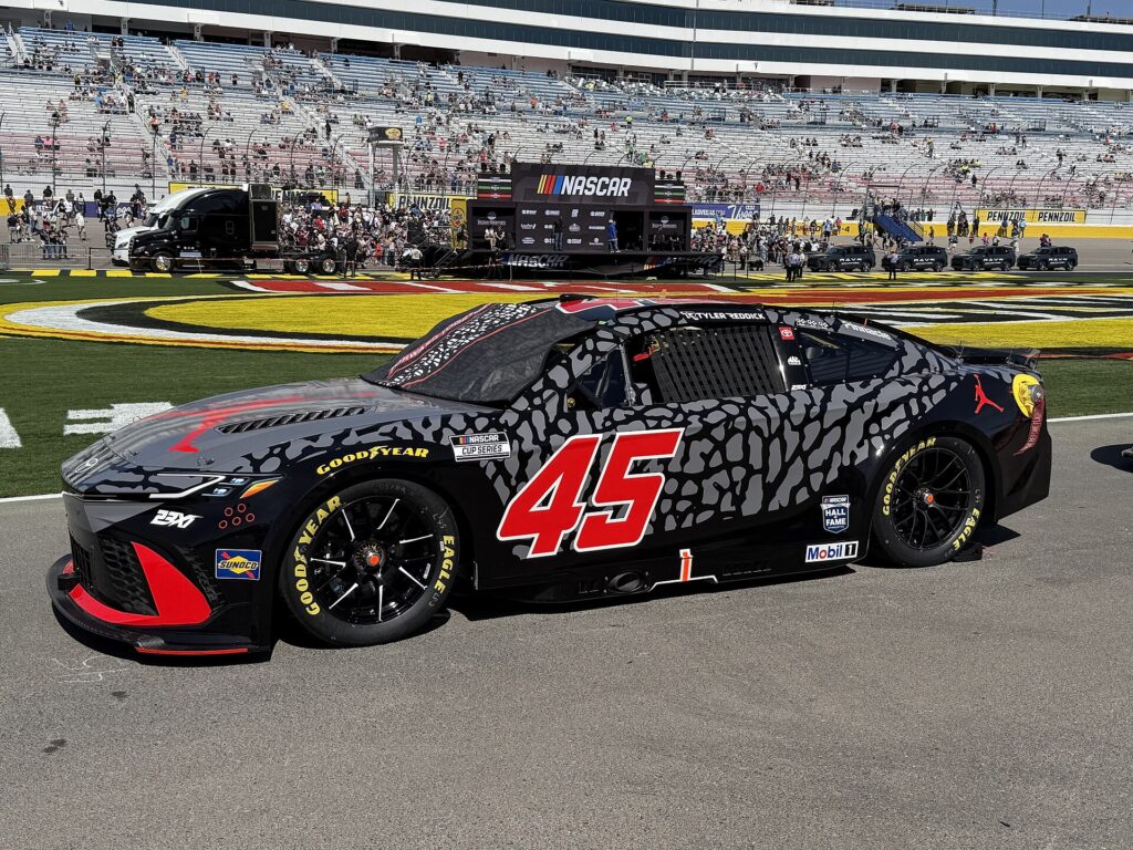 Tyler Reddick's No. 45 23XI Racing Toyota at Las Vegas Motor Speedway in March 2026
