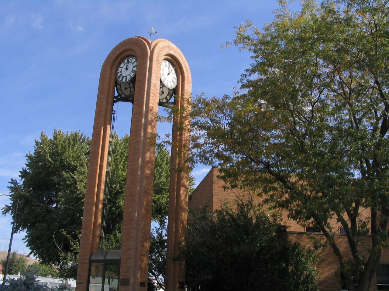 Clock tower at the Umatilla County Courthouse in Pendleton, Oregon