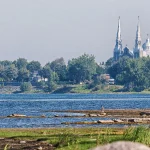 The St. Lawrence River at Varennes, Quebec, where The Stunt Driver filmed its rocket-car jump scenes