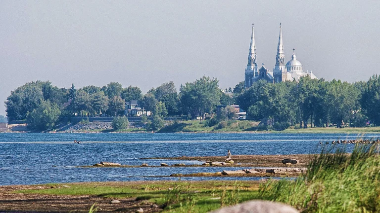 The St. Lawrence River at Varennes, Quebec, where The Stunt Driver filmed its rocket-car jump scenes